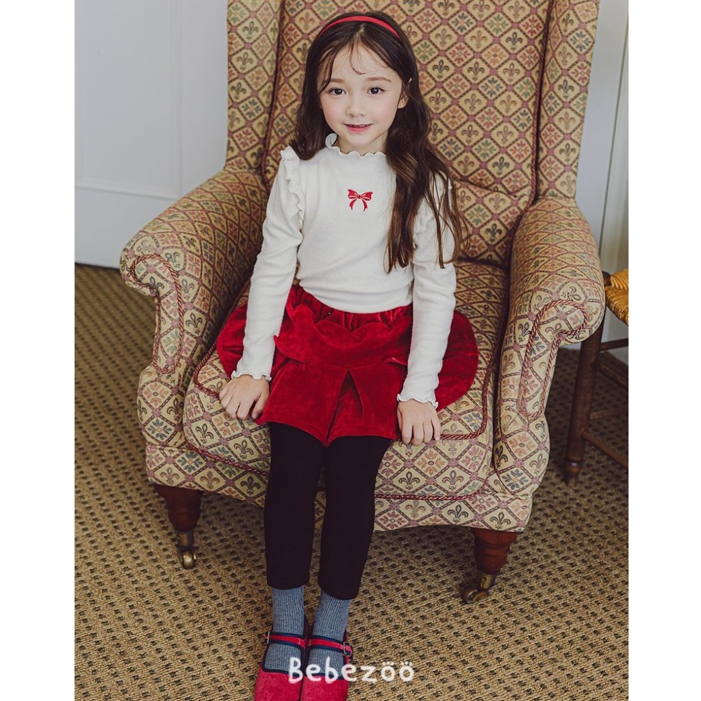 Áo thun giữ nhiệt Bebezoo thêu nơ cho bé BEC4TS103