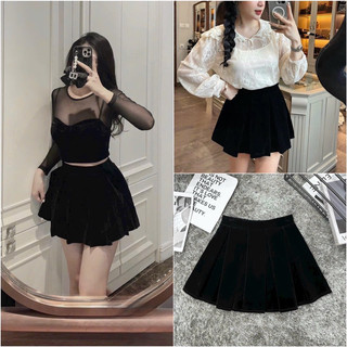 Chân Váy Nhung Xếp Ly L1