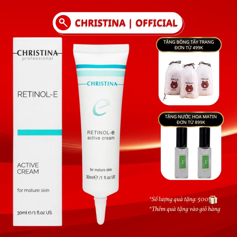 Kem dưỡng Retinol Floslek E Active Cream CHRISTINA hỗ trợ cấp ẩm, giảm mụn cho da 30ml