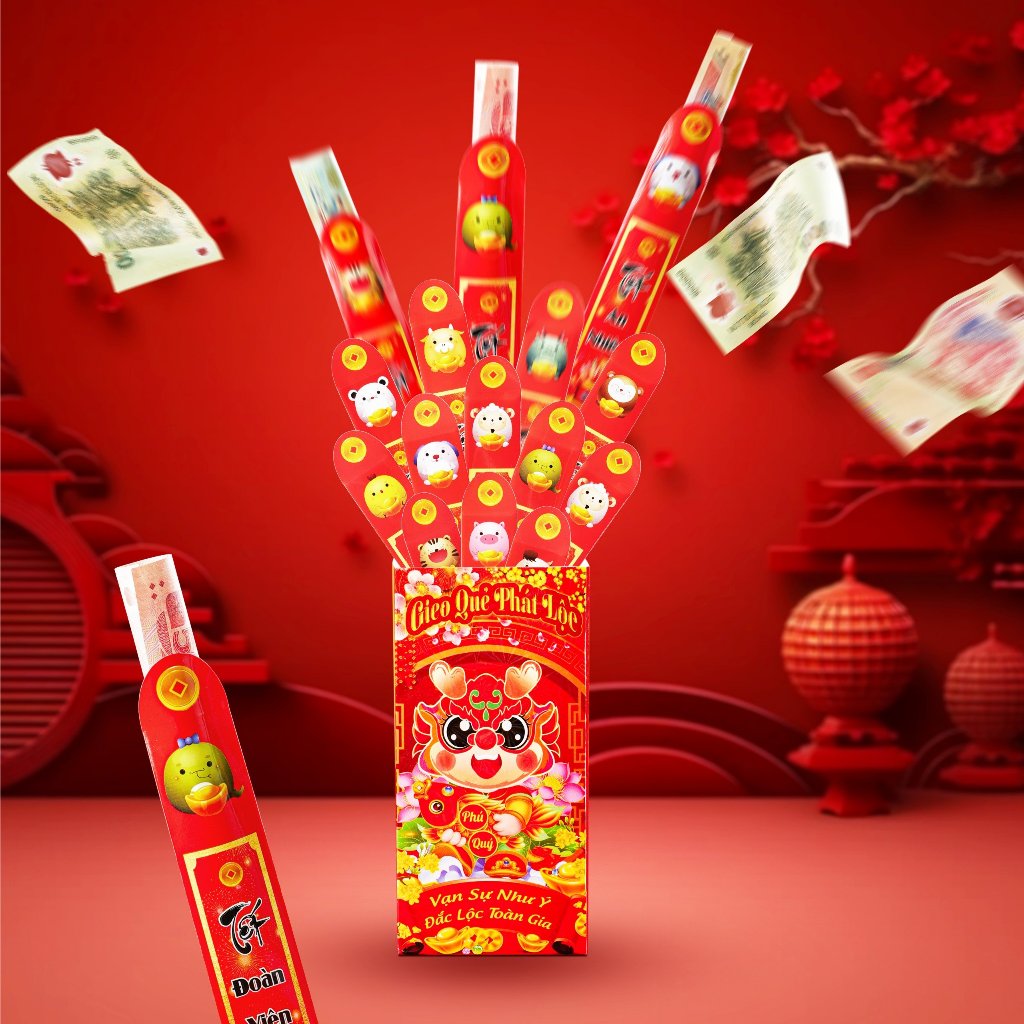 Hộp lì xì lục giác gieo quẻ hộp 12 quẻ