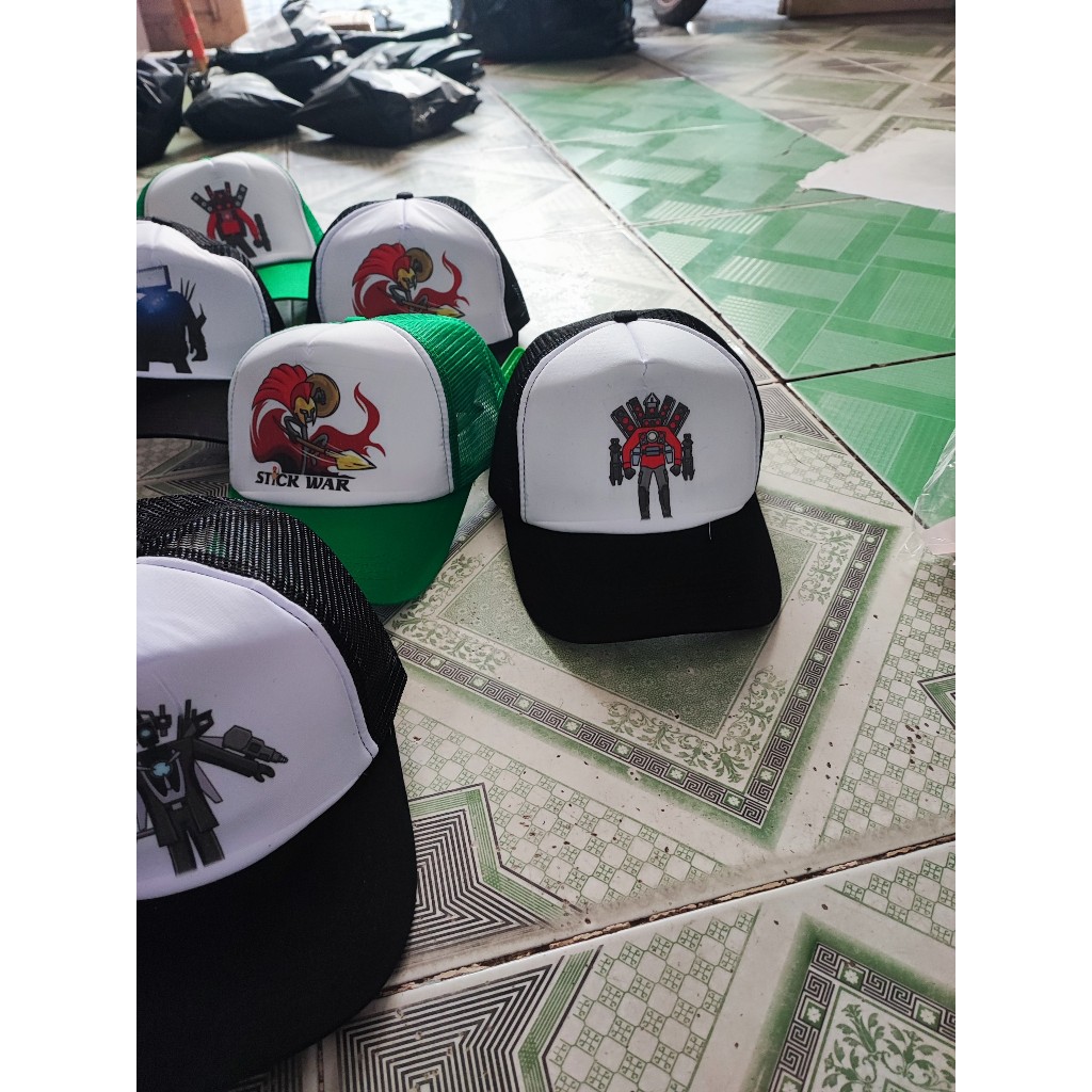 Mũ lưỡi trai bé trai, bé gái mẫu Titan TV Man Skibidi Toilet, huy hiệu dễ thương cho trẻ em.