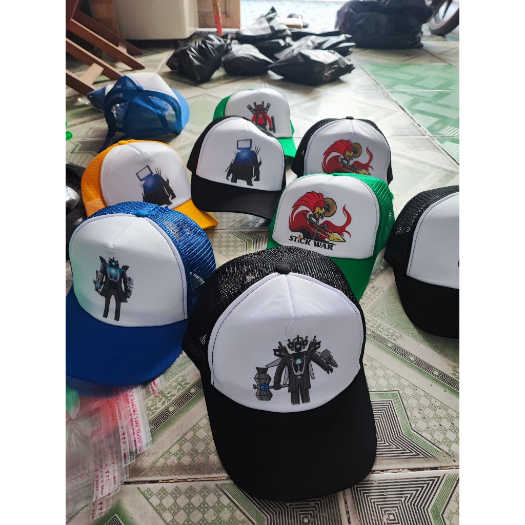 Mũ lưỡi trai bé trai, bé gái mẫu Titan TV Man Skibidi Toilet, huy hiệu dễ thương cho trẻ em.