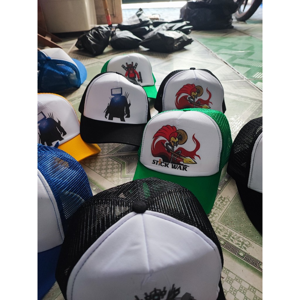 Mũ lưỡi trai bé trai, bé gái mẫu Titan TV Man Skibidi Toilet, huy hiệu dễ thương cho trẻ em.