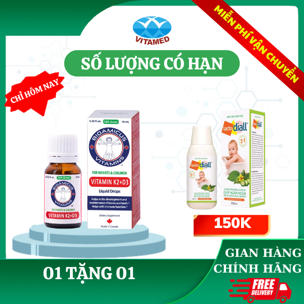 Bioamicus Vitamin K2 + D3 - Hỗ Trợ Tốt Sức Khỏe Xương, Răng Cho Bé Lọ 10ML