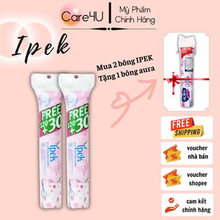  Combo 2 bông tẩy trang Ipek 150 miếng không xơ bông (2x150) + kèm 1 bông sambijo