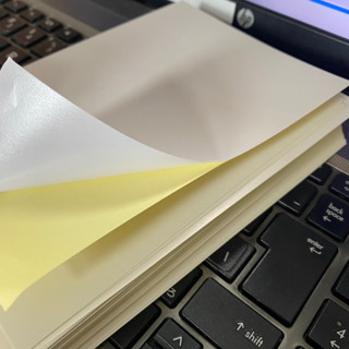 XẤP 100 TỜ Giấy Decal A4, A5, A6 đế vàng - Decal mặt bóng bám dính tốt