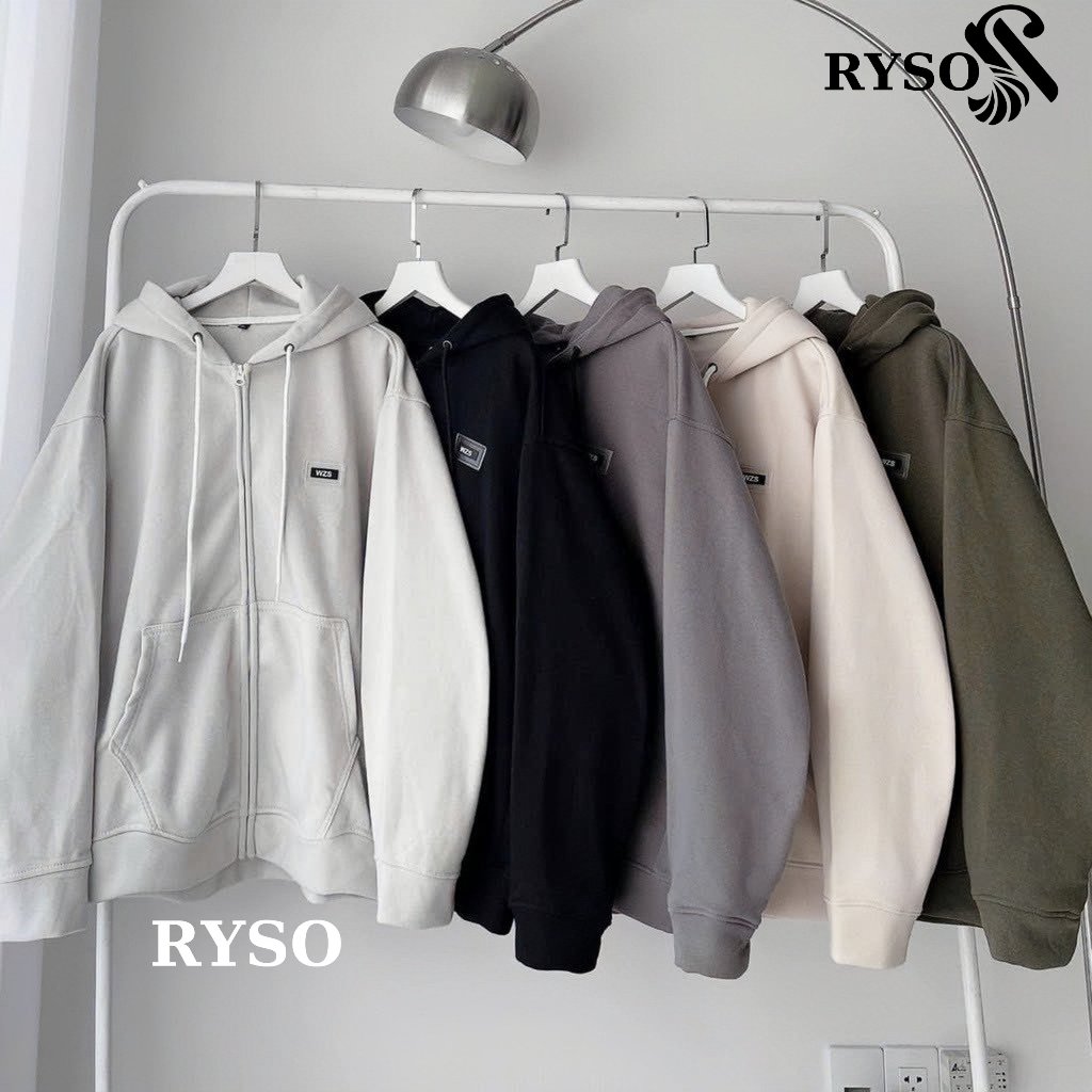 Áo Khoác Nỉ Zip Kéo Unisex Tag WZS RYSO FASHION Zip Form Rộng Nam Nữ BASIC Ulzzang Unisex