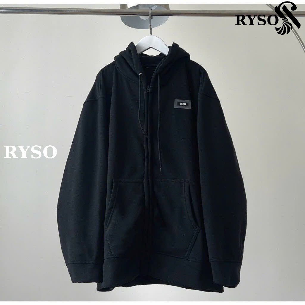 Áo Khoác Nỉ Zip Kéo Unisex Tag WZS RYSO FASHION Zip Form Rộng Nam Nữ BASIC Ulzzang Unisex