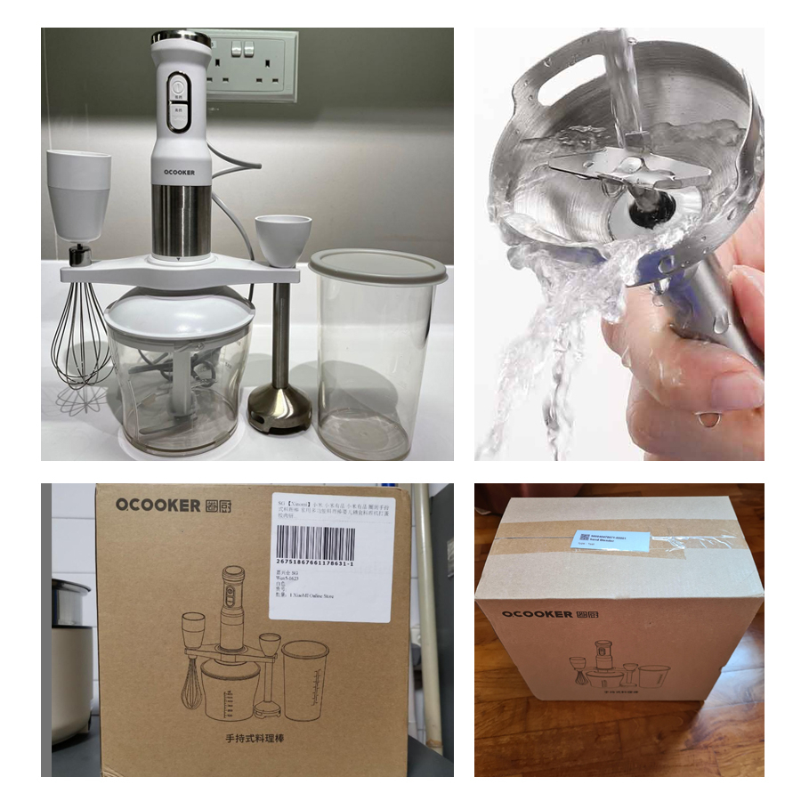 Máy xay sinh tố cầm tay Bear JBQ-B50E1, Máy xay đa năng công suất lớn Xay thịt, sinh tố, xay ăn dặm cho bé, đánh trứng