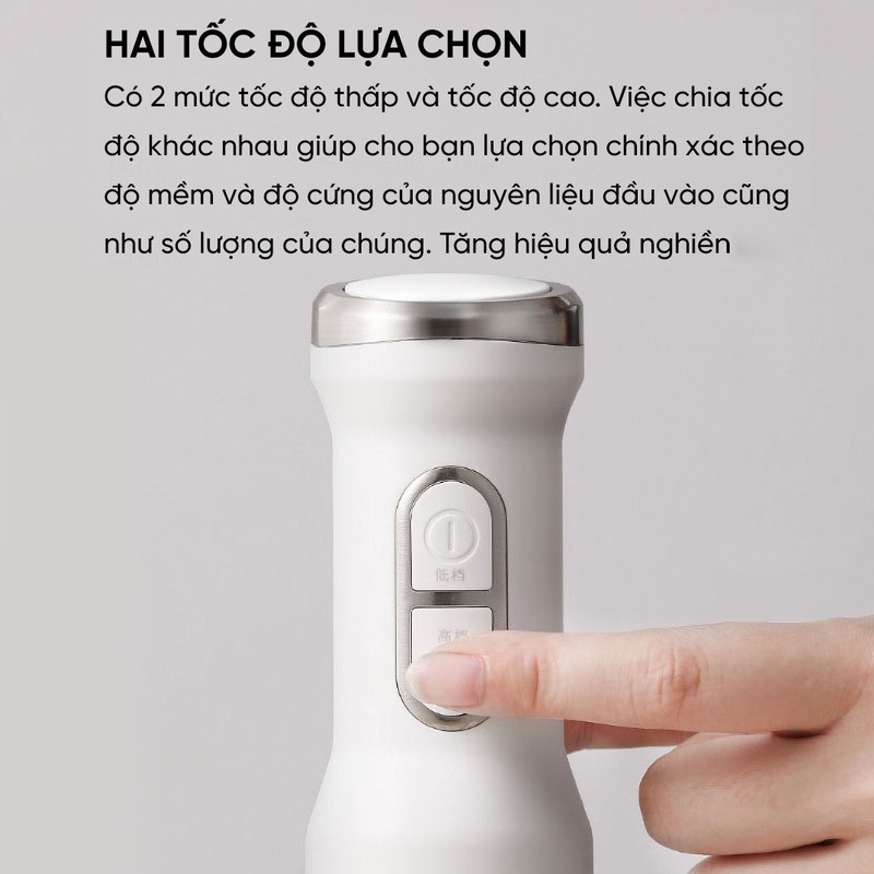 Máy xay sinh tố cầm tay Bear JBQ-B50E1, Máy xay đa năng công suất lớn Xay thịt, sinh tố, xay ăn dặm cho bé, đánh trứng