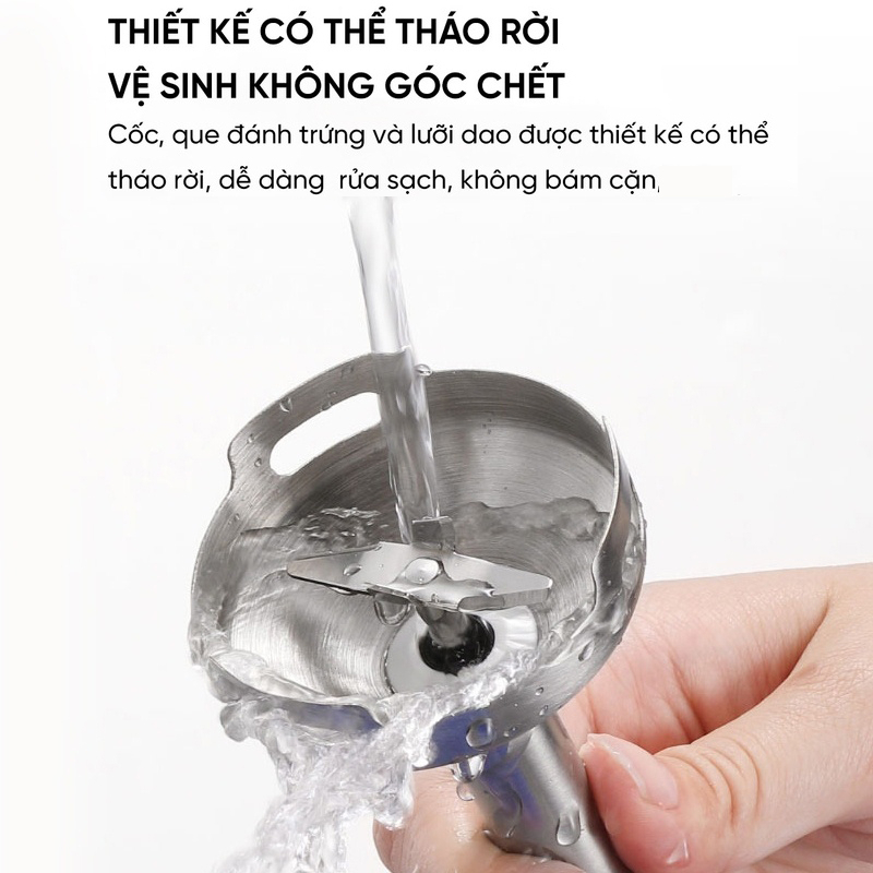 Máy xay sinh tố cầm tay Bear JBQ-B50E1, Máy xay đa năng công suất lớn Xay thịt, sinh tố, xay ăn dặm cho bé, đánh trứng