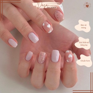  Móng tay ngắn from hàn quốc  nail box thiết kế họa tiết đơn giản sang trọng MT045 tặng kèm keo dán móng 