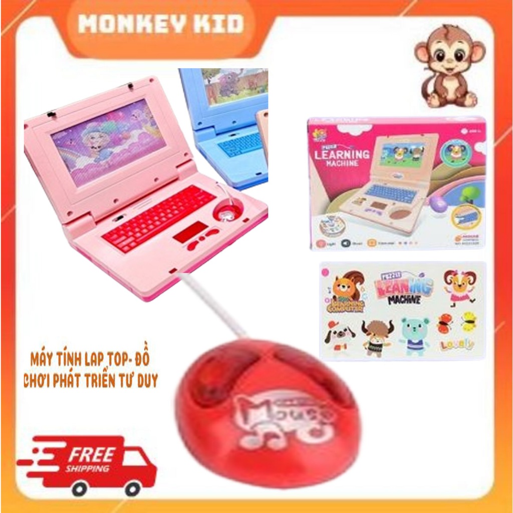 Đồ chơi máy tính laptop cho bé, máy tính bảng có chuột kèm đèn led phát nhạc giúp bé tránh xa điện thoại