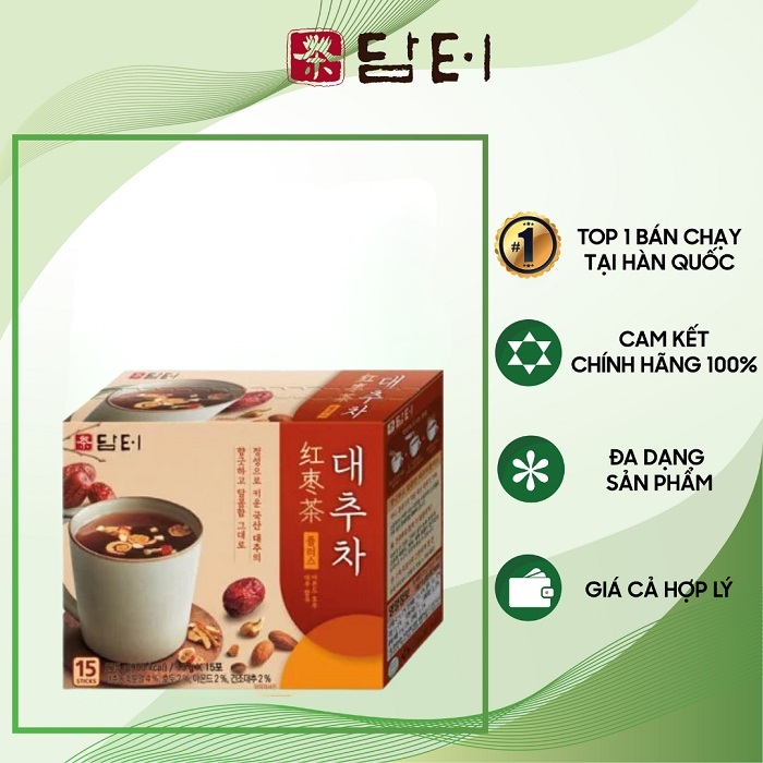 Trà Táo Đỏ Damtuh Hàn Quốc Mẫu Mới - Hộp 15 Gói