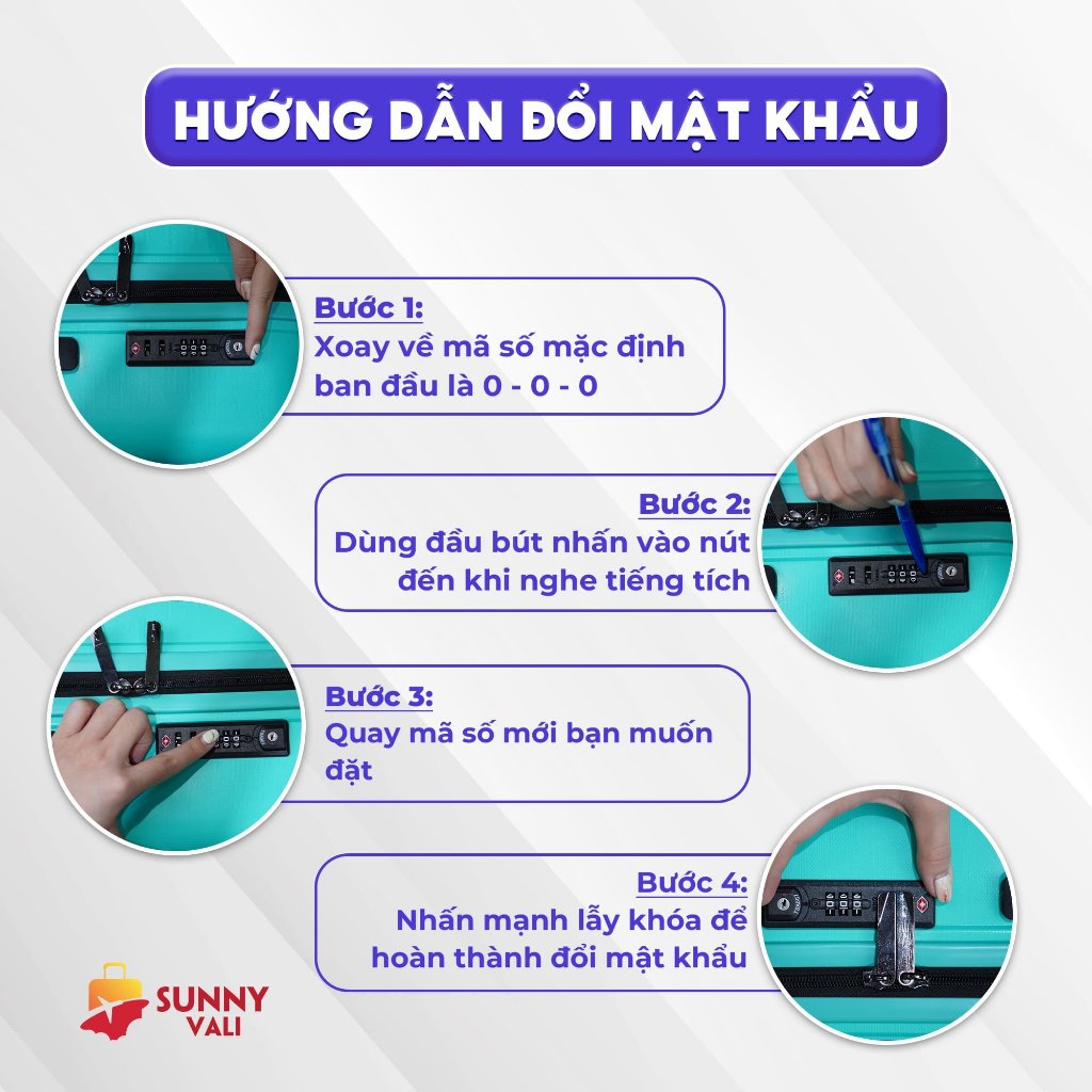 Vali du lịch SUNNY-PP11 vali size 20/24 inch, xách tay/kí gửi chống sốc