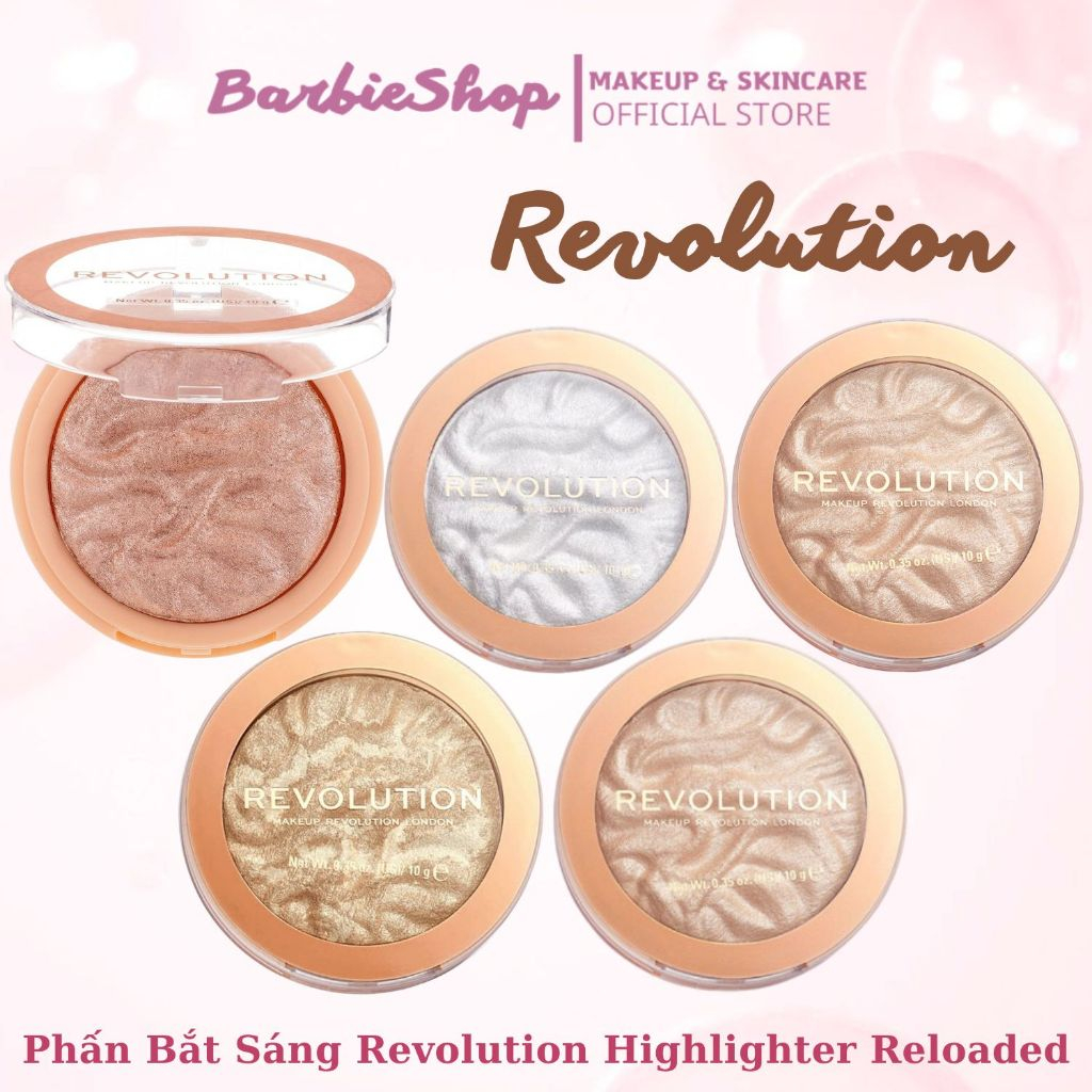 Phấn Highlight Bắt Sáng Siêu Mịn Revolution Highlighter Reloaded 6.5g - 10g [Golden lights-Raise the bar-Just my type]