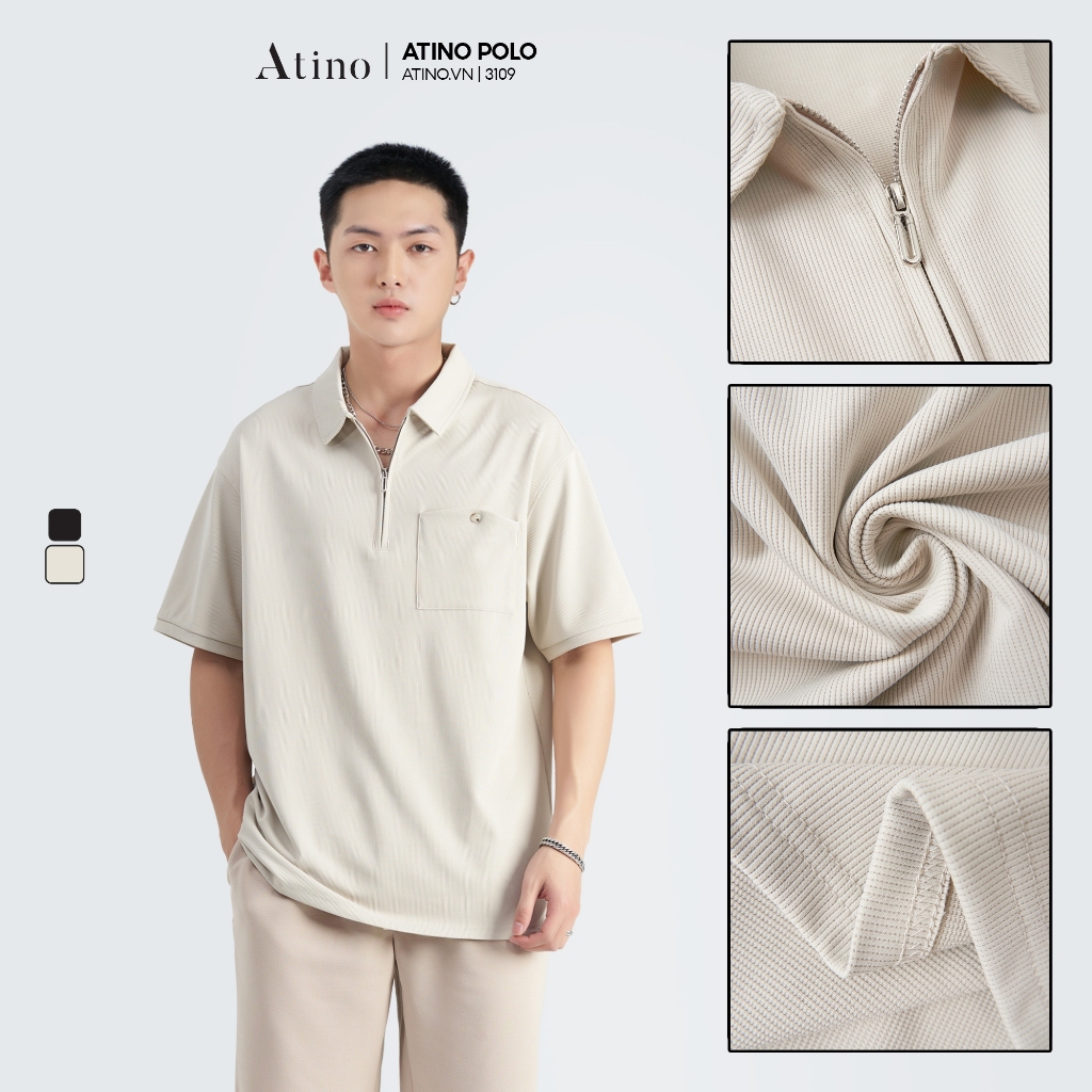 Áo Polo Nam ATINO vải cá sấu Cotton thoáng mát trẻ trung chuẩn form regular PL2.3109