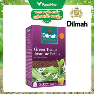 Trà dilmah green tea with jasmine petals 30g 20 túi lọc x 1,5g hương hoa nhài