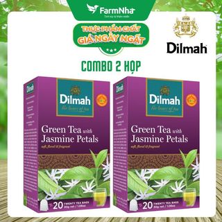 Trà dilmah green tea with jasmine petals 30g 20 túi lọc x 1,5g hương hoa nhài - tinh hoa trà sri lanka