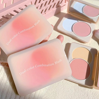 Bảng Phấn Má Hồng Bắt Sáng Sweet Mint 2 Màu Phấn Mịn Nhẹ Nhàng Trang Điểm Tự Nhiên Dual-color Combination Blush