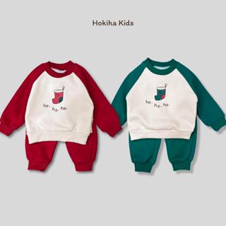  Hokiha Kids - Te504 Bộ nỉ áo + quần noel chất nỉ ép 2 da mềm mịn cho bé trai bé gái mặc giáng sinh từ 8-16kg 