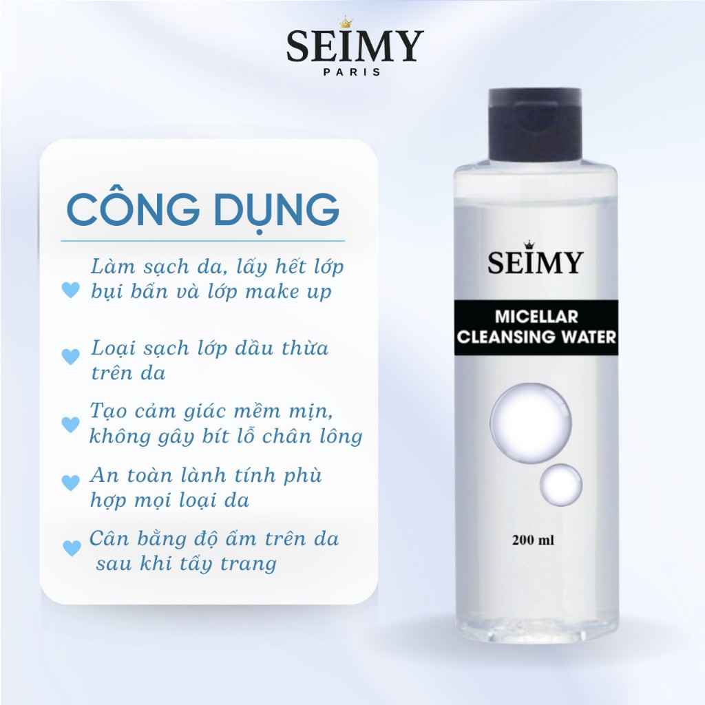 Nước tẩy trang Seimy - Micellar Cleansing Water 200ml