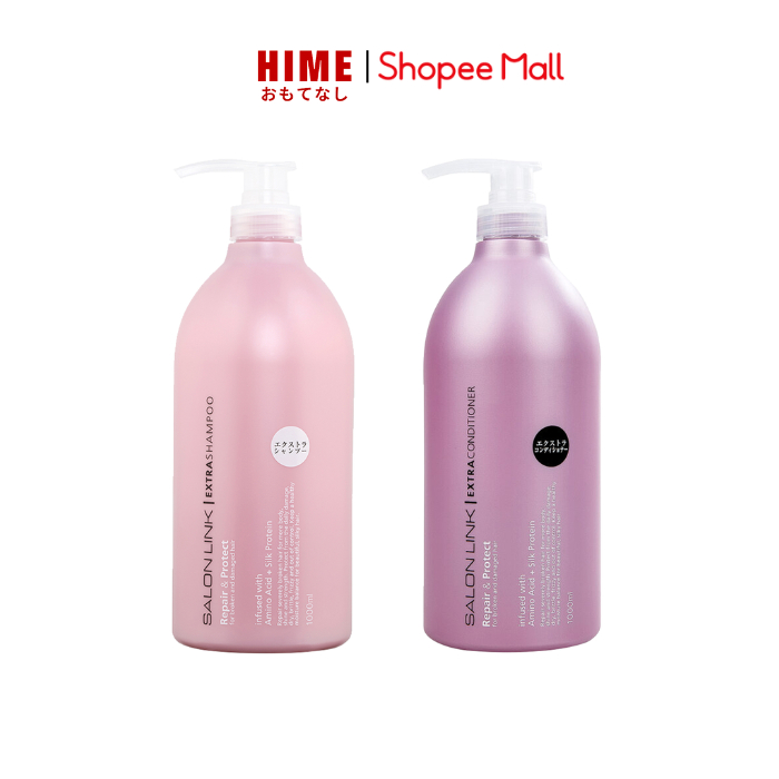 Dầu Gội Kumano Salon Link Extra bổ sung dưỡng chất giúp nuôi dưỡng và phục hồi tóc hư tổn 1000ml (1 cặp)