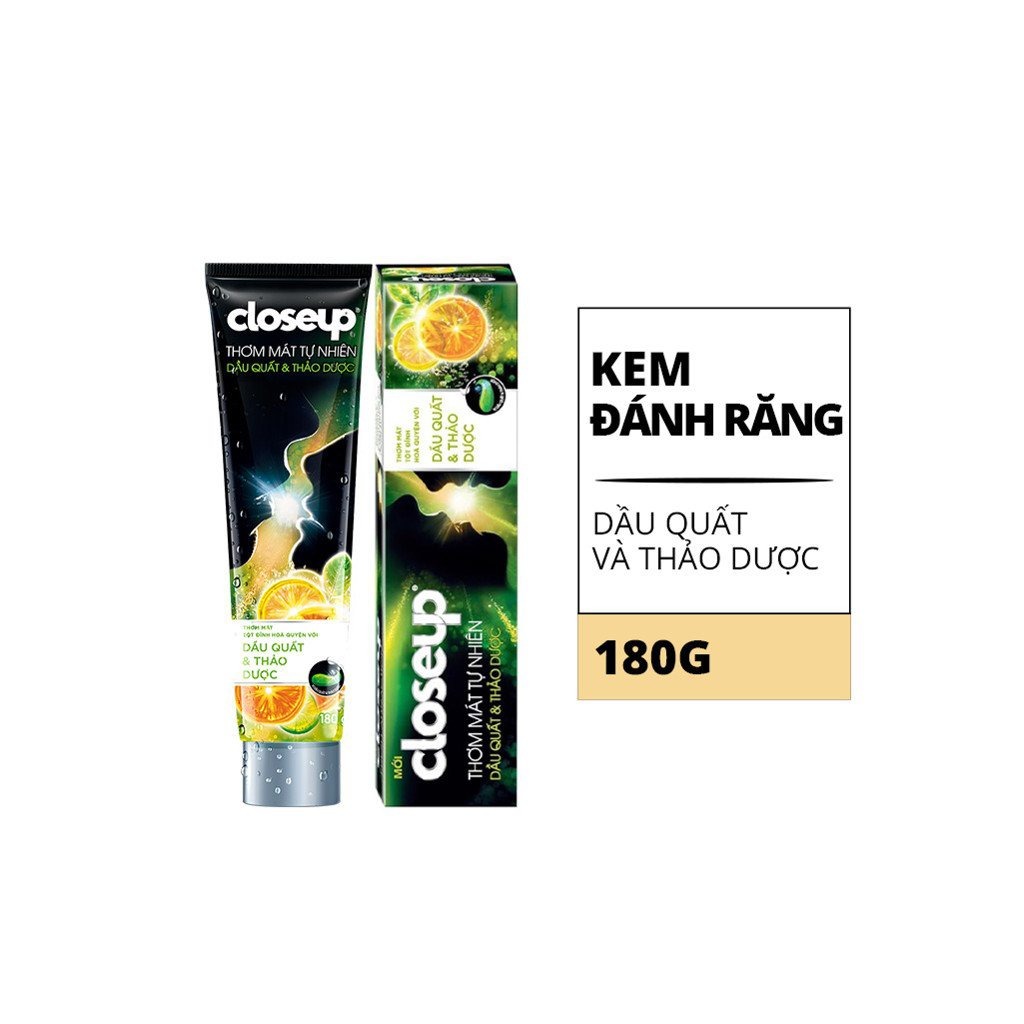 Kem Đánh Răng Closeup Dầu Quất & Thảo Dược 180g