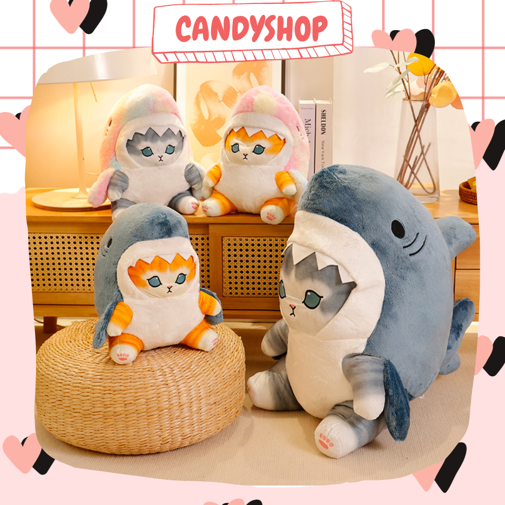 Mèo bông Mofusand cosplay Cá mập nhiều màu sắc siêu dễ thương  - Có sẵn CANDYSHOP