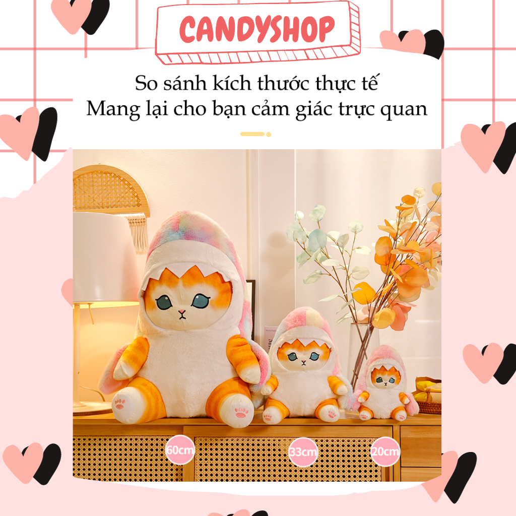 Mèo bông Mofusand cosplay Cá mập nhiều màu sắc siêu dễ thương  - Có sẵn CANDYSHOP