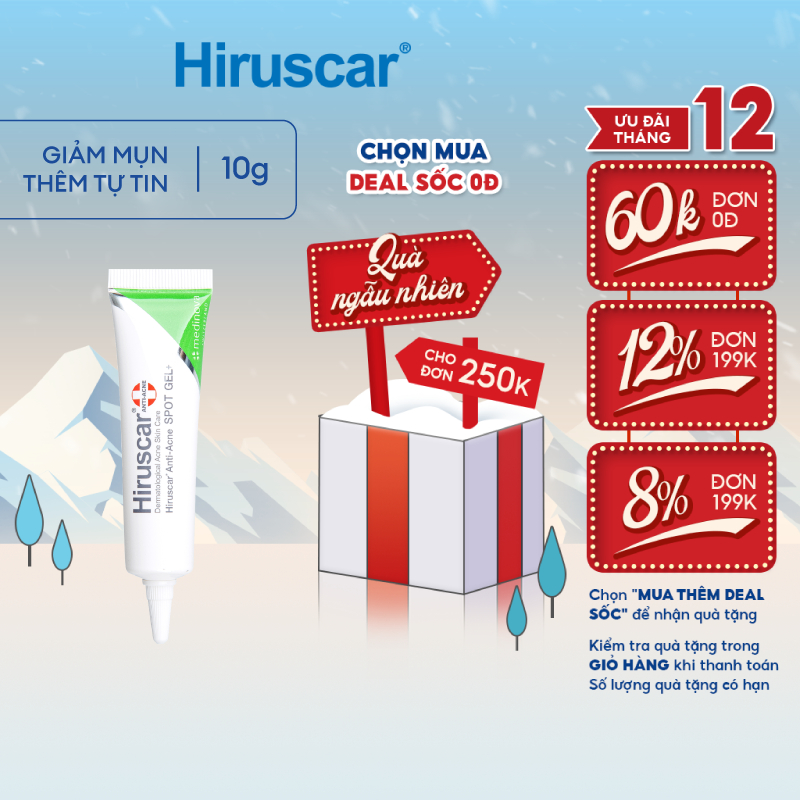 Gel chấm mụn Hiruscar Anti-Acne Spot Gel+ 10g