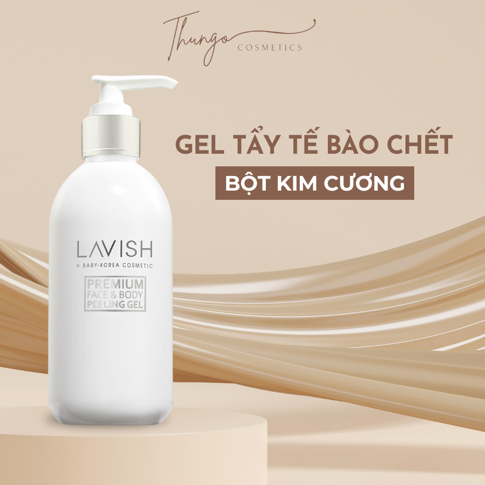 Tẩy tế bào chết da mặt và toàn thân Lavish H Baby bột kim cương, Gel tẩy tế bào chết chai 250ml