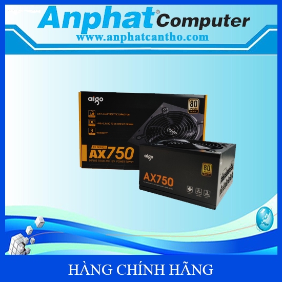 Nguồn máy tính AIGO AX750 APFC, DC to DC, 80 GOLD, Full Modular - Hàng Chính Hãng