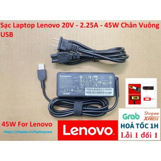 ⚡️[Sạc zin] Sạc Laptop Lenovo 20V - 2.25A - 45W Chân Vuông USB