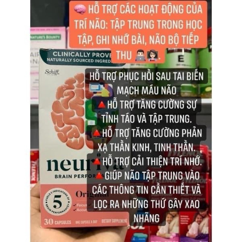 VIÊN UỐNG BỔ NÃO Neuriva Brain supplement Schiff