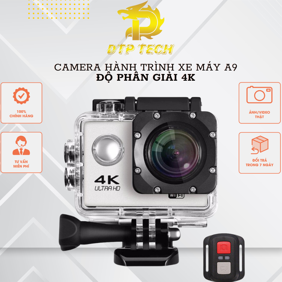 Camera hành trình dân phượt Sports A19 4K Wi-Fi gắn mũ bảo hiểm, xe hơi chống nước Hướng Dẫn lắp kết nôi Bảo hành 12áng