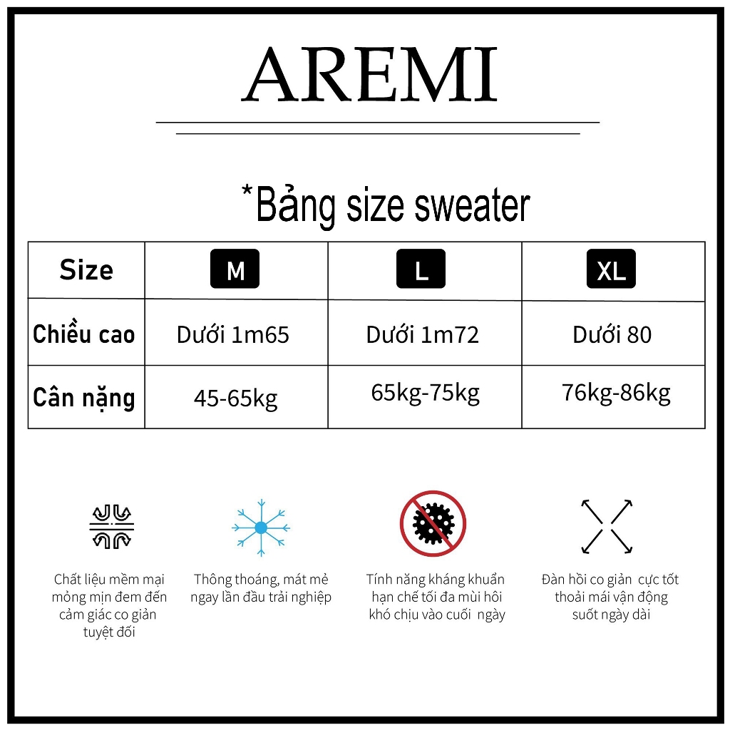 Áo sweater nỉ bông dày dặn thiết kế AREMI phong cách trẻ trung sang trọng màu sắc thanh lịch dễ phối