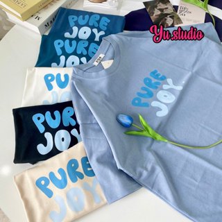 Áo phông nữ YUSTUDIO, áo 3158 form rộng chất cotton khô, áo phông tay lỡ form unisex mẫu PURE JOY
