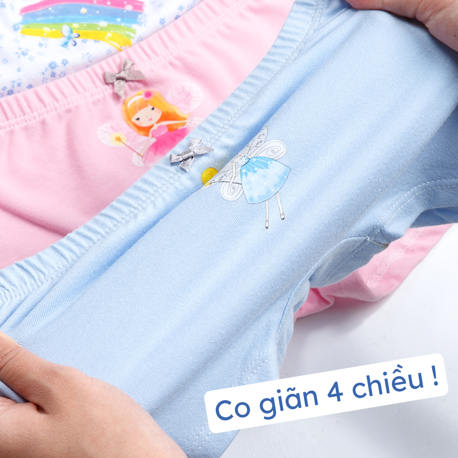 Quần chip đùi bé gái mặc váy vải cotton size nhỏ NNB8, combo 3 quần lót cho bé gái