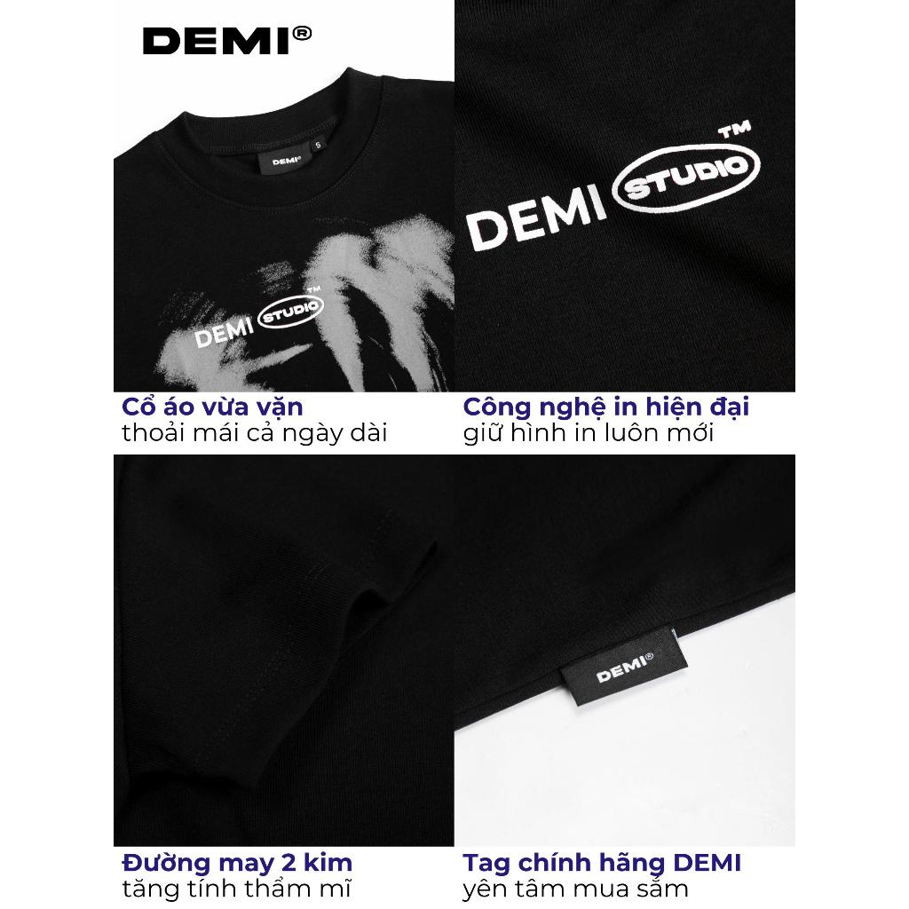 Áo baby tee local brand in hình giá rẻ DEMI vải thun cotton nhiều size màu đen | DE-T73