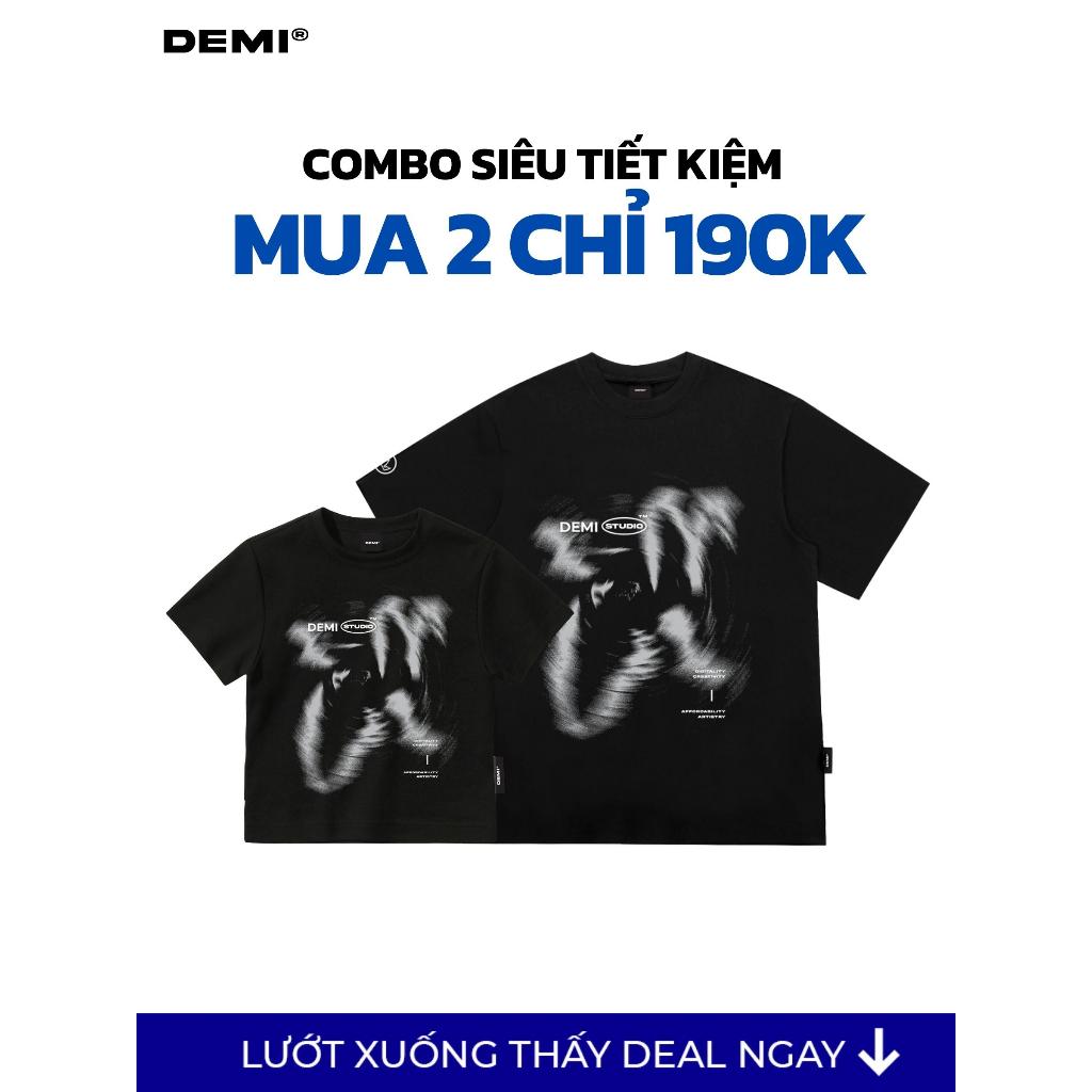 Áo baby tee local brand in hình giá rẻ DEMI vải thun cotton nhiều size màu đen | DE-T73