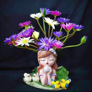 Bình hoa hình cô gái bình hoa trang trí bình hoa giả gốm bình hoa decor phòng