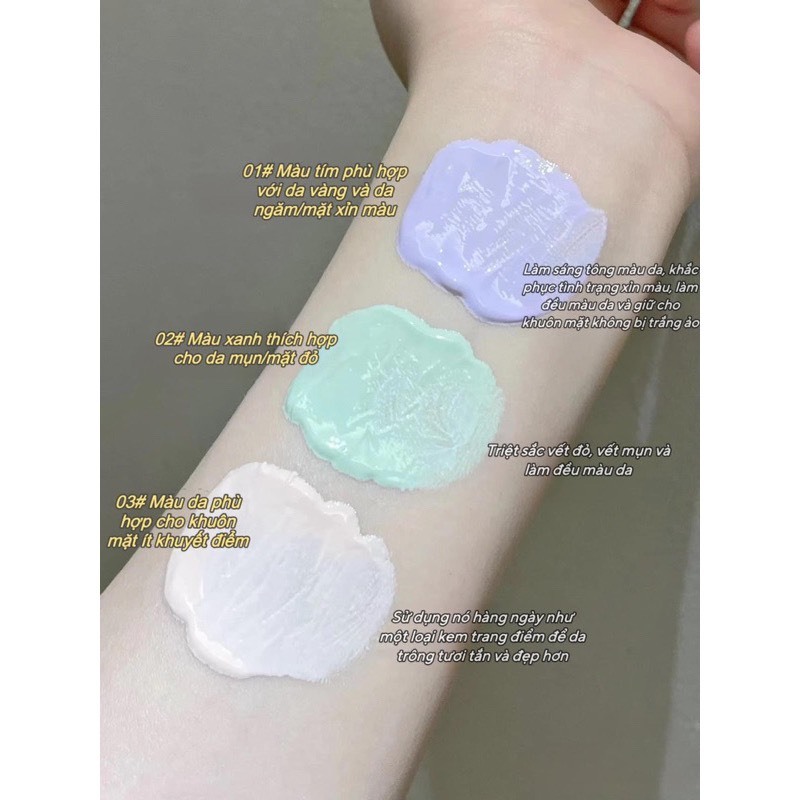 Kem lót ZEESEA chính hãng trang điểm  lâu trôi tự nhiên làm mờ lỗ chân lông dưỡng ẩm làm sáng da 3 màu 10g | BigBuy360 - bigbuy360.vn