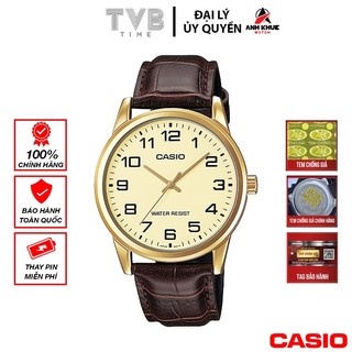 Đồng hồ nam dây da casio chính hãng mtp-v001gl-9budf