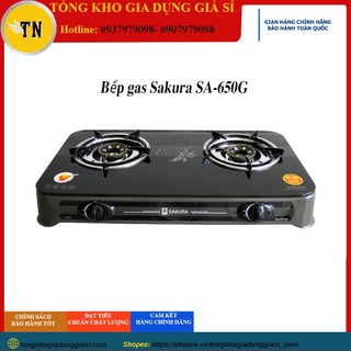 Bếp gas đôi sakura sa-650g - mặt kính cường lực chịu nhiệt