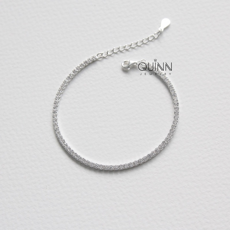 Lắc tay Tennis, lắc tay bạc nữ 1 hàng đá Quinn Jewelry