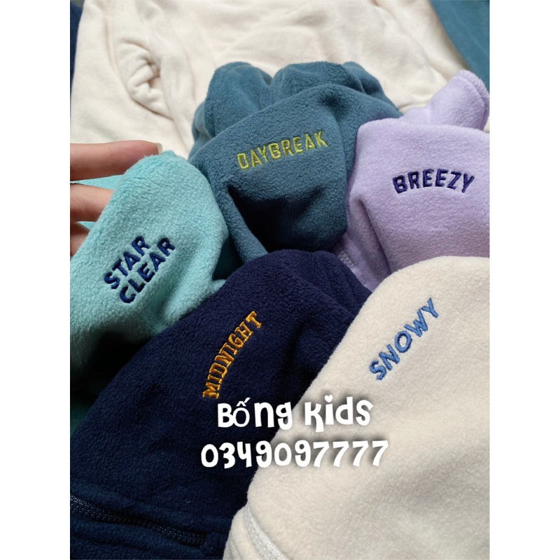 Bộ Nỉ Băng Lông Bé Trai & Bé Gái Basic Kéo Khoá Cổ Topten Kids