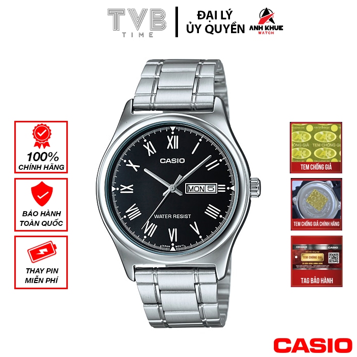 Đồng hồ nam dây kim loại Casio chính hãng MTP-V006D-1BUDF (38mm)