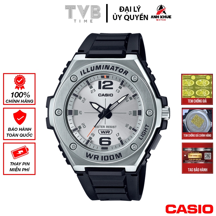 Đồng hồ nam dây nhựa Casio chính hãng Anh Khuê MWA-100H-7AVDF