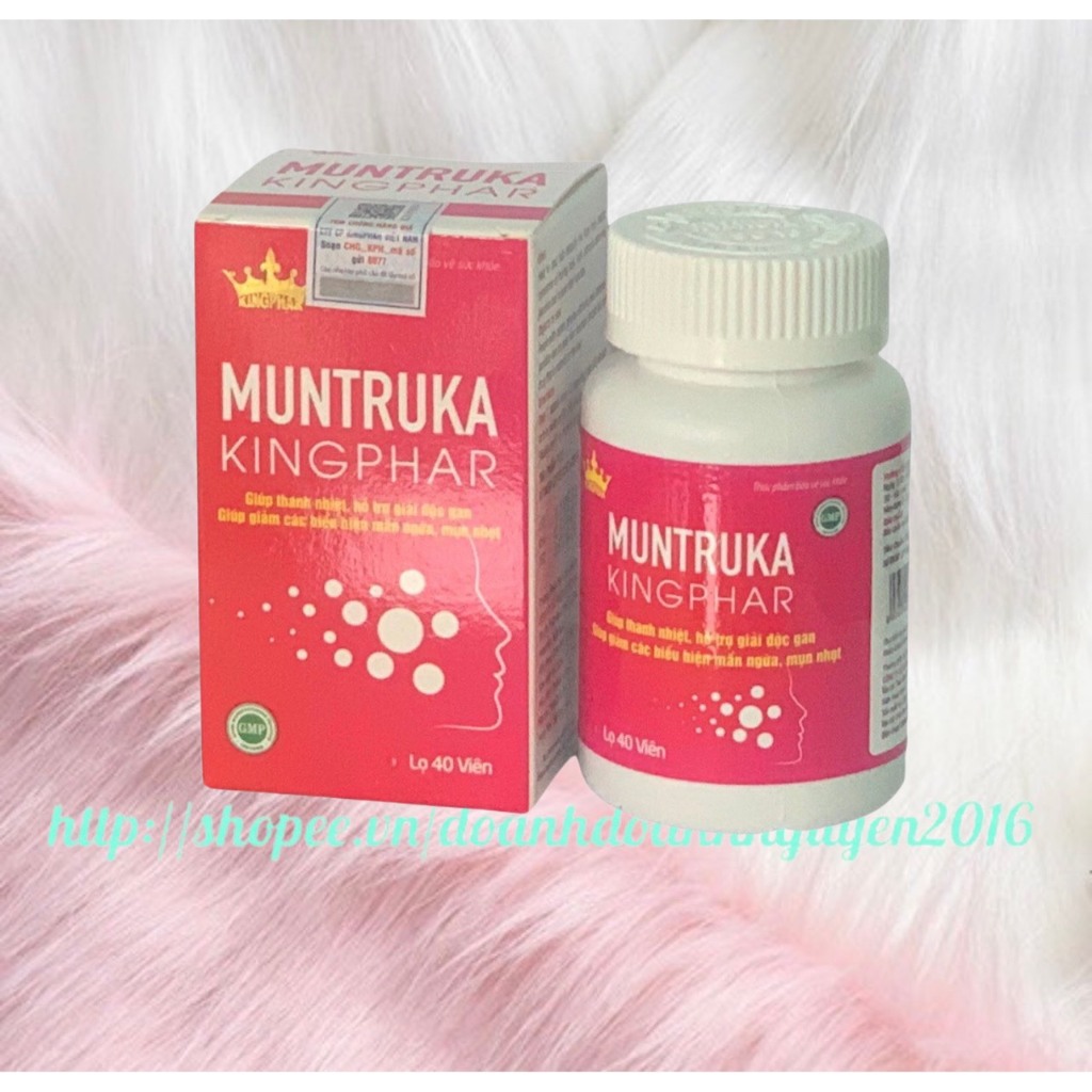 (Combo 2 hộp ) trứng cá MUNTRUCA Kingphar - thanh nhiệt , giải độc ,Sạch Mụn , Đẹp Da ( Lọ 40 Viên )